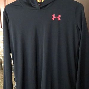 Under armour dryfit pull over hooded shirt